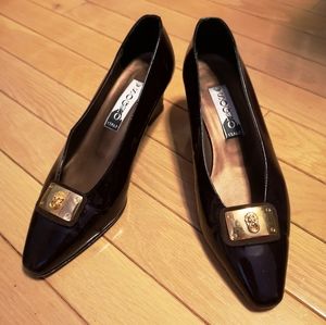 Vintage Leather Pumps Heels Lion Head EU 36.5